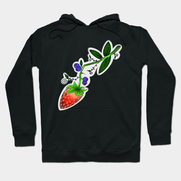 Strawberry Vine Hoodie by fernagonyart